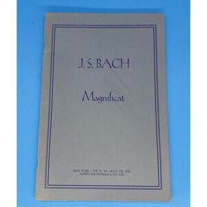 VintageJ.S. Bach Magnificat in D Vocal Score Troutbeck Organ H.W. Gray 1950s